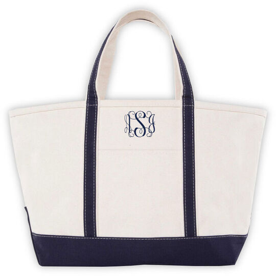 Personalized Navy Large Boat Tote